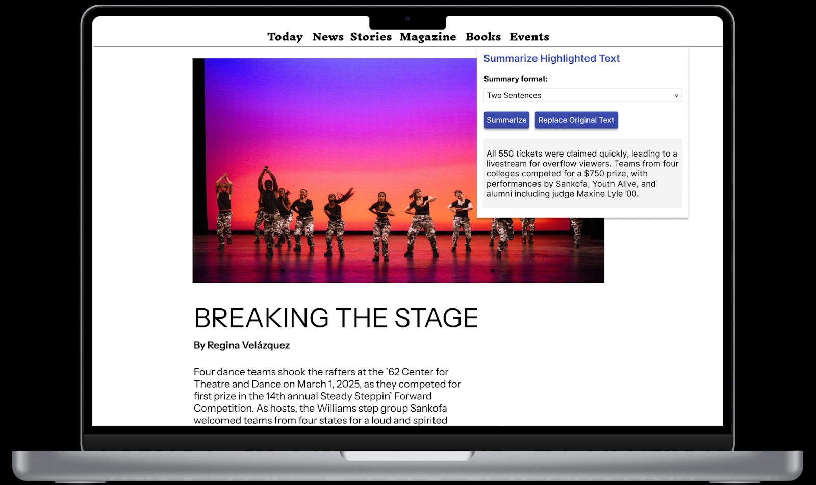 Summarizer Web Extension Figma Prototype